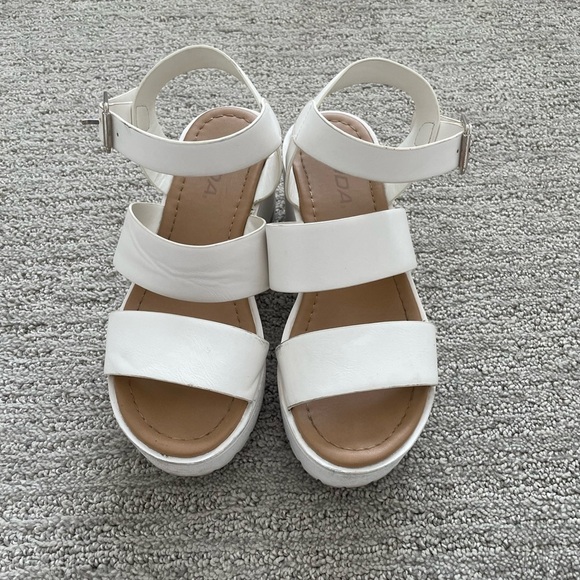 Women’s Soda White Lace Up Strap Heels Platform Summer Casual Preppy Formal Prom - Picture 4 of 5